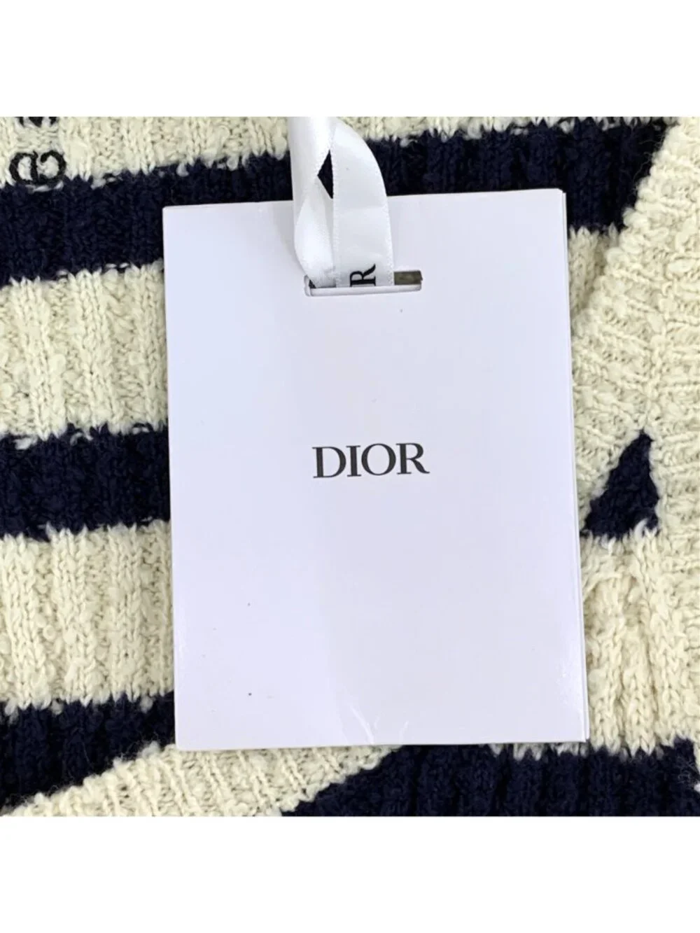 Dior Color-Block Stripe Bee Embroidered Cotton Knit Vest